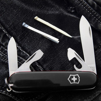 Швейцарський ніж Victorinox RECRUIT 84мм/10 функцій, чорні накладки