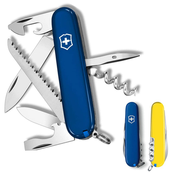 Швейцарский нож Victorinox CAMPER UKRAINE 91мм/13 функций, сине-желтые накладки