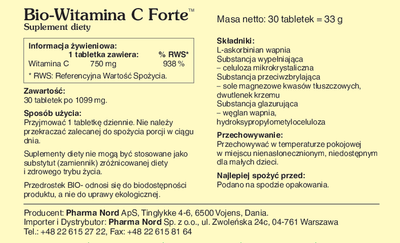 Suplement diety Pharma Nord Bio-Witamina C Forte 30 tabletek (5709976261105)