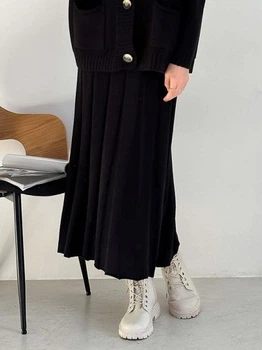 Юбка миди осенняя женская ARTKNIT Жаклин M Черная (4823093443075)