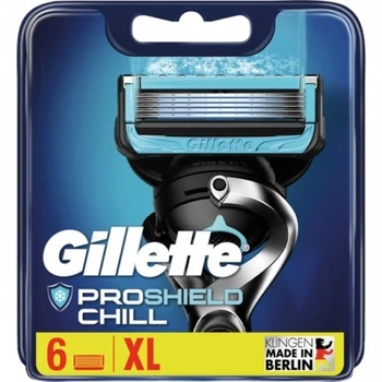Сменные картриджи для бритья лезвия кассеты мужские Gillette Fusion5 ProShield Chill 6 шт