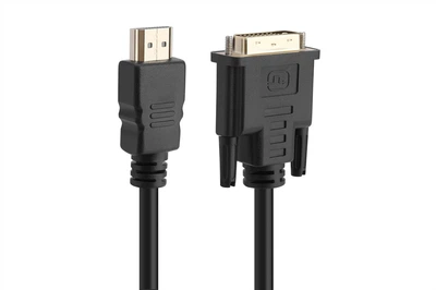 Кабель Prologix Premium HDMI - DVI V 1.3 (M/M), Single Link, 18+1, 0.5 м, Чорний (PR-HDMI-DVI-P-01-30-05m)