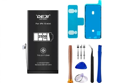 Усиленный аккумулятор DEJI (2550 mAh) для Apple iPhone 13 Mini + набор инструментов High Copy