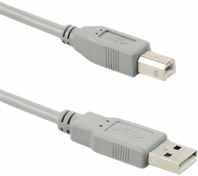 Kabel Qoltec USB Type-A - USB Type-B 2.0 0.19 m szary (5901878503936)