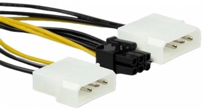 Adapter Qoltec 2 x Molex - PCIe 6 pin 0.15 m czarno-żółty (5901878504315)