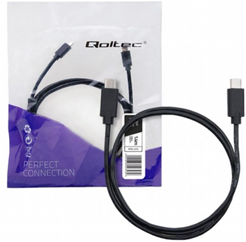 Кабель Qoltec USB Type-C - USB Type-C 2.0 1.4 м Black (5901878523439)
