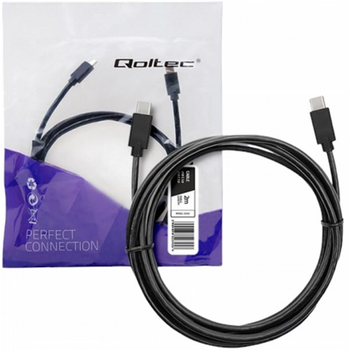 Kabel Qoltec USB Type-C - USB Type-C 2.0 2 m czarny (5901878523453)