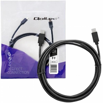 Kabel Qoltec USB Type-C - USB Type-C 2.0 3 m czarny (5901878523484)