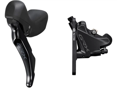 Тормоз гідравлічний дисковий SHIMANO GRX RX400 переднє 2-швидк (ліва гальм.ручка/шифтер ST-RX400 каліпер, гідроліния 1000мм) не зібране