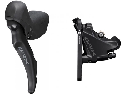 Тормоз гідравлічний дисковий SHIMANO GRX RX400-1 перед 2-швидк (ліва гальм.ручка/шифтер ST-RX600, каліпер BR-RX400, гідроліния 1000мм) не зібране