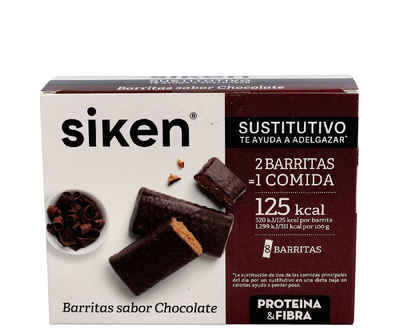 Батончики Siken з чорним шоколадом 8 шт (8424657109350)