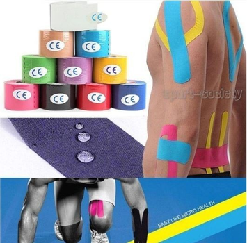 Кінезіо тейп (кінезіологічний тейп) Kinesiology Tape 7.5см х 5м білий