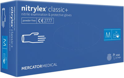 Рукавички Mercator Medical NITRYLEX BASIC одноразові нітрилові 100шт. Розмір М ВВ5235CCМ100