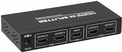 Rozdzielacz Qoltec Splitter HDMI v.1.4 1 x 4 aktywny (5901878504391)