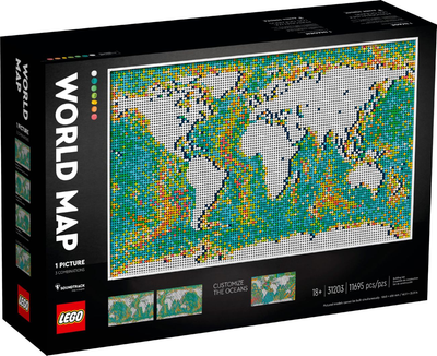 Zestaw klocków LEGO Art Mapa świata 11695 elementów (31203)