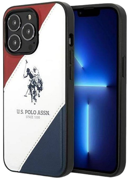 Панель U.S. Polo Assn Tricolor Embossed для Apple iPhone 14 Pro Max White (3666339073213)