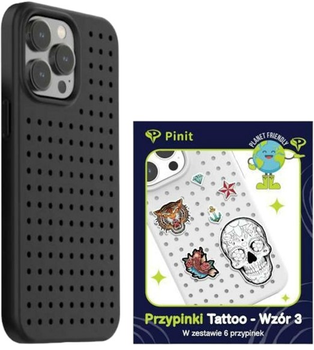 Etui Pinit Dynamic + Tattoo Pin Wzór 3 do Apple iPhone 14 Pro Black (5905359817529)