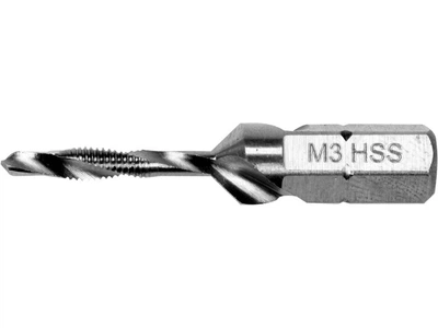 Мітчик зі Свердлом YATO М3 х 0.5 мм, HSS М2, HEX-1/4", l = 36/5 мм (YT-44840)