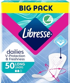 Ежедневные прокладки удлиненные, 50 шт. - Libresse Dailies Protect Long Liners 50шт (1108710-1478047-2)
