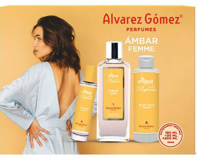 Zestaw damski Alvarez Gomez Ambar Body lotion 200 ml + Perfumy damskie 150 ml + 30 ml (8422385320023)