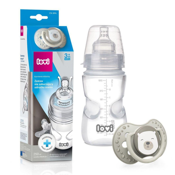 Набір Захист рефлексу смоктання 250 мл Lovi Buddy Bear 3+ (5901691825291)