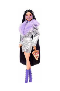 Lalka z akcesoriami Mattel Barbie Extra With Purple Fur Purple Boots Brunette (194735072613)