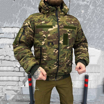 Мужская куртка "Logos-tac" с мехом шиншилы / Влагозащищенная верхняя одежда rip-stop мультикам размер L