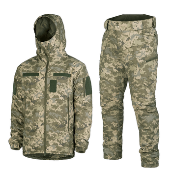 Мужской зимний костюм NordStorm / Ветрозащитная куртка + брюки "Cyclone" пиксель размер XL 54-56