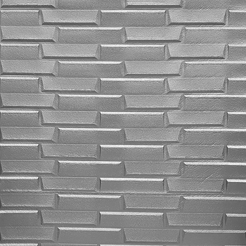 Самоклеющаяся 3D панель Sticker Wall кладка серебро 3080х700х5мм SW-00001760