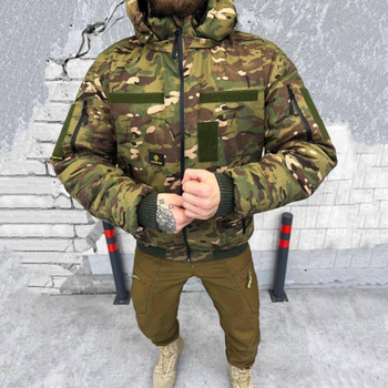 Мужская куртка "Logos-tac" с мехом шиншилы / Влагозащищенная верхняя одежда rip-stop мультикам размер XL