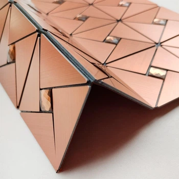 Алюминиевые панели Медная со стразами 300х300х3мм стеновые плитка металлическая для стен под медь
