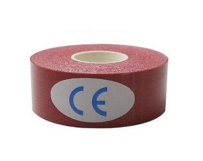 Кинезио тейп (кинезиологический тейп) Kinesiology Tape 2.5см х 5м красный