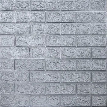 Самоклеющаяся 3D панель Sticker Wall под серебряный кирпич в рулоне 3080x700x3мм (R017-3) SW-00001445