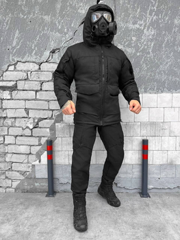 Тактичний зимовий теплий військовий комплект PHR/11 ( Куртка + Штани ), Камуфляж: Чорний, Розмір: XXL