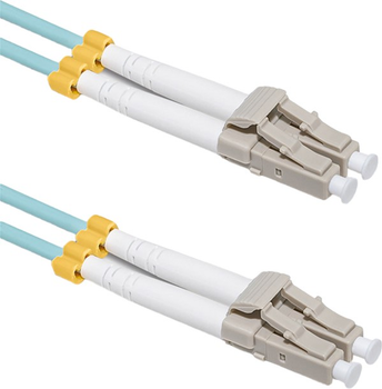 Patchcord światłowodowy Qoltec LC/UPC - LC/UPC Multimode 50/125 OM3 Duplex 2 m Turkusowy/Niebieski (5901878540764)