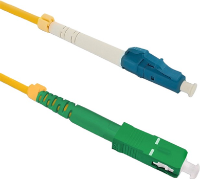 Patchcord światłowodowy Qoltec LC/UPC - SC/APC Singlemode 9/125 G652D Simplex 3 m Żółty (5901878543338)