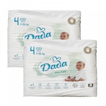 Підгузники Dada Pure Care 4 (7-16 кг) 66 шт