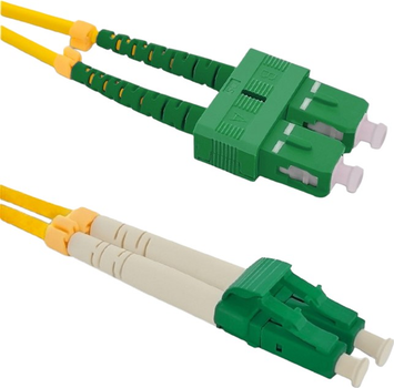 Patchcord światłowodowy Qoltec SC/APC - LC/APC Singlemode 9/125 G652D Duplex 1 m Żółty (5901878540351)