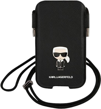 Чохол-сумка Karl Lagerfeld Saffiano Ikonik Karl`s Head Black (3666339018726)