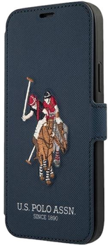 Etui z klapką U.S. Polo Assn Embroidery Collection book do Apple iPhone 12 Pro Max Navy (3700740492321)