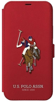 Etui z klapką U.S. Polo Assn Embroidery Collection book do Apple iPhone 12 Pro Max Red (3700740492383)