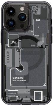 Etui Spigen Ultra Hybrid Mag do Apple iPhone 14 Pro zero one Frost Black (8809811869583)