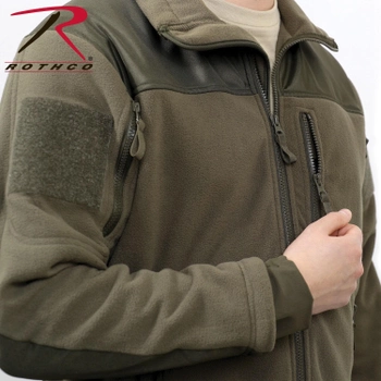 Куртка оливковая флисовая тактическая Rothco Spec Ops Tactical Fleece Jacket Olive Drab размер М