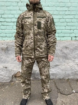 Зимняя военная форма пиксельный Мужской Костюм военный тактический утепленный SoftShell пиксель на флисе 44-46(XS-S) (238853)