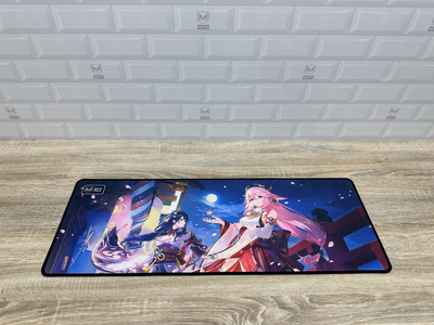Игровая поверхность WorkPlaceShop Genshin Impact Яэ Мико и Райден 500х1000 мм