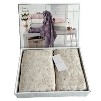 Набір рушників Maison D'or Sanda Jacquard Beige махрові 50-100 см, 85-150 см бежевий