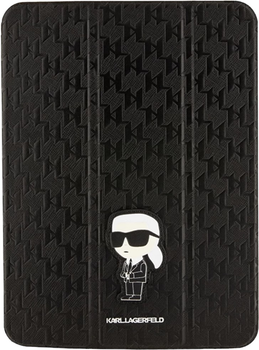 Etui z klapką Karl Lagerfeld Saffiano Monogram Ikonik Folio Magnet Allover KLFC11SAKHPKK do Apple iPad 10.9" Czarny (3666339119140)