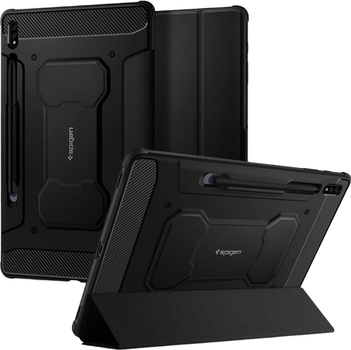 Etui z klapką Spigen Rugged Armor ACS01604do Samsung Galaxy Tab S7/S8 11" Czarny (8809710755833)