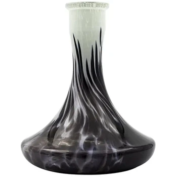 Колба під ущільнювач для кальяна 2×2 Hookah Craft, Чорно-біла крихта, ручна робота, висота 26 см, ширина основи 20 см, внутрішній діаметр шийки 4,5 см,