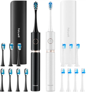 Набор электрических зубных щеток Fairywill P11 white + black